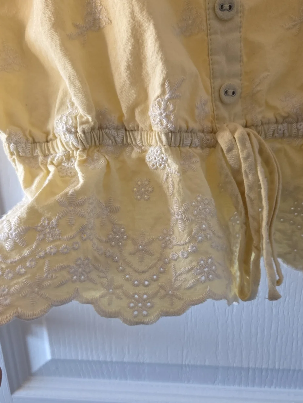 Yellow Ruffled Top With Embroidery - Picture 5 of 5